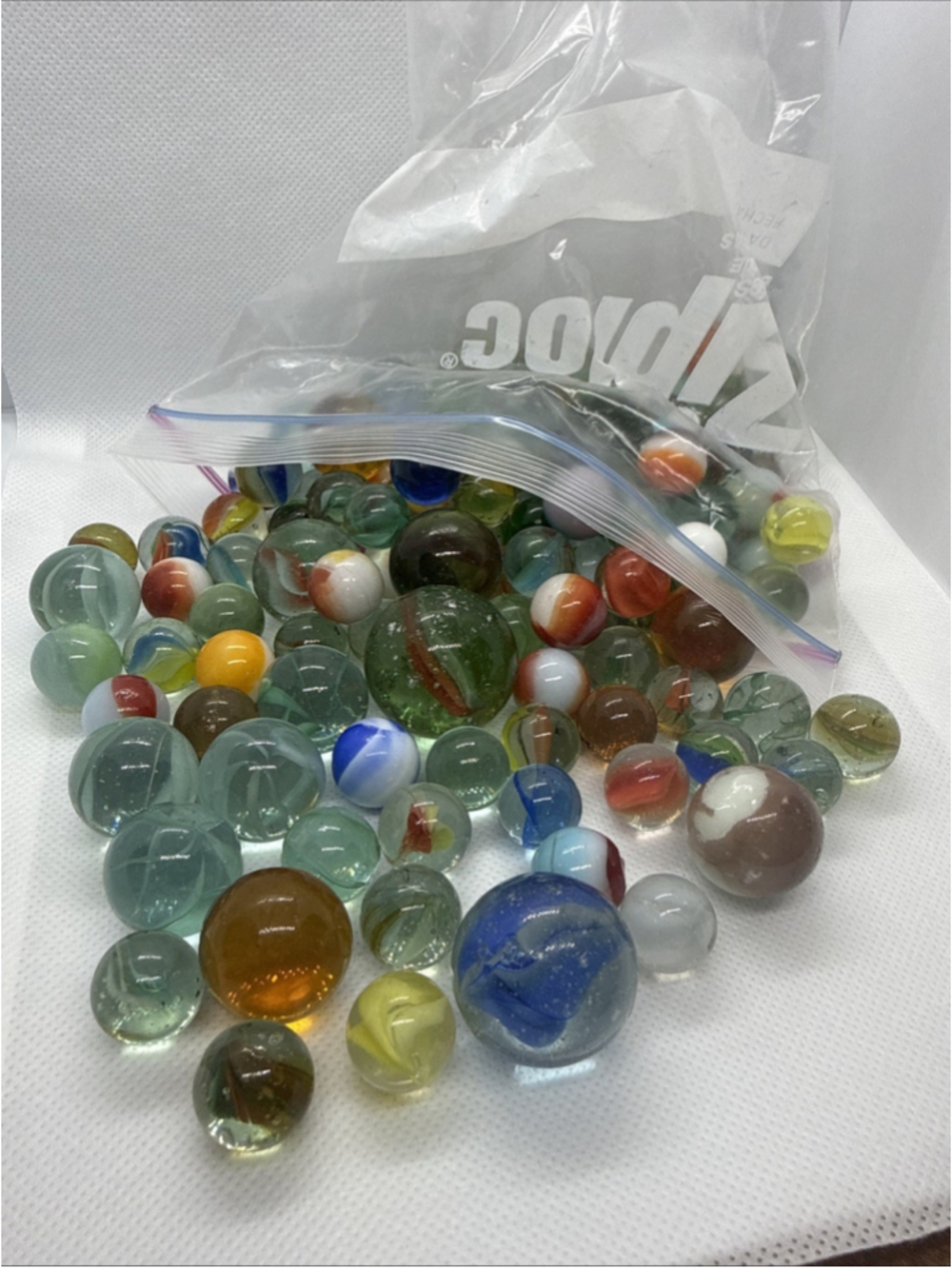 Mixed Marble Lot Cats Eye Splatter Solid Swirl Large Medium Small 1lbs 14.30oz